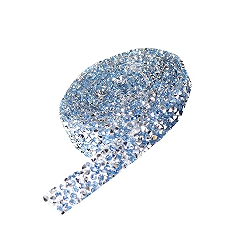 Selbstklebende Kristall Strass Diamant Band 1 Yard Strassband DIY Dekoration Aufkleber für Kunsthandwerk Event Auto Handy Dekoration 10mm Breite (Hellblau) von Dkings