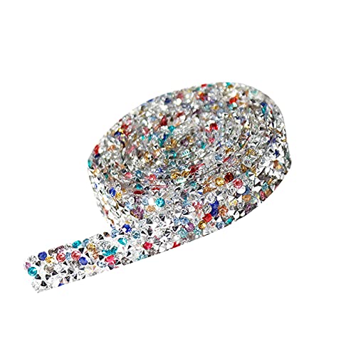Selbstklebende Kristall Strass Diamant Band 1 Yard Strassband DIY Dekoration Aufkleber für Kunsthandwerk Event Auto Handy Dekoration 10mm Breite (Mehrfarbig) von Dkings