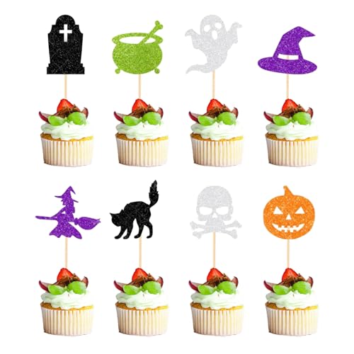 Glitzernde Halloween-Cupcake-Aufsätze, Dekorationsset Glitzernde Halloween-Cupcake-Aufsätze, Dekorationsset von Dlicsy
