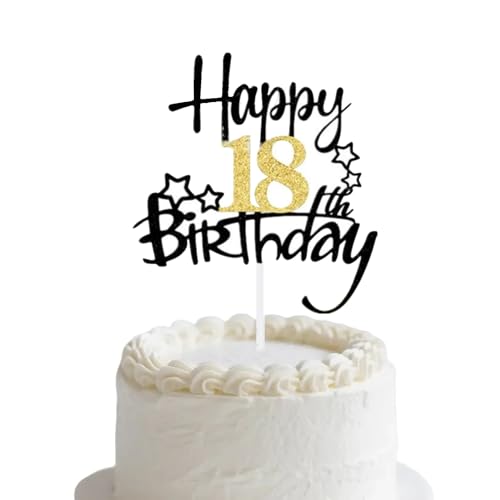 Tortenaufsatz "Happy 18th Birthday", Kuchendekoration zum 18. Geburtstag Tortenaufsatz "Happy 18th Birthday", Kuchendekoration zum 18. Geburtstag von Dlicsy