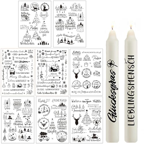 Dljingan 4/8 Stück Kerzentattoos Weihnachten,Rub On Sticker Weihnachten,Kerzen Aufkleber Weihnachten Decorations,DIY Kerzen Tattoo Folie Weihnachten Sticker,Kerzentattoos Wassertransferdruck (F-8PCS) Dljingan 4/8 Stück Kerzentattoos Weihnachten,Rub On Sticker Weihnachten,Kerzen Aufkleber Weihnachten Decorations,DIY Kerzen Tattoo Folie Weihnachten Sticker,Kerzentattoos Wassertransferdruck (F-8PCS) von Dljingan