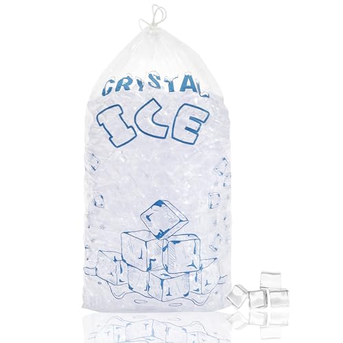 Dllxumm Kunststoff-Eisbeutel, 3,6 kg, mit Kordelzug, 50 Stück, robuste Eisbeutel, wiederverwendbare Eiswürfelbeutel für Eismaschine, tragbare Aufbewahrung Dllxumm Kunststoff-Eisbeutel, 3,6 kg, mit Kordelzug, 50 Stück, robuste Eisbeutel, wiederverwendbare Eiswürfelbeutel für Eismaschine, tragbare Aufbewahrung von Dllxumm