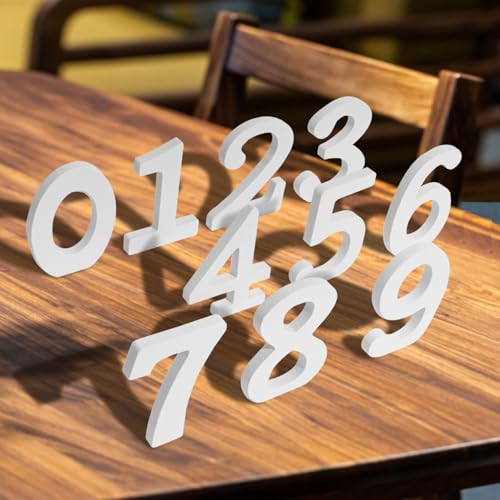 DLUSZERT 10 Stück 0-9 Holznummern, 10CM Holz Tischnummern Holzbuchstaben Zahlen, Unvollendete Nummer Holz Zahlen zum Basteln, Weiße Holzzahlen für Hochzeit Geburtstag DIY Café Dekoration Display Party DLUSZERT 10 Stück 0-9 Holznummern, 10CM Holz Tischnummern Holzbuchstaben Zahlen, Unvollendete Nummer Holz Zahlen zum Basteln, Weiße Holzzahlen für Hochzeit Geburtstag DIY Café Dekoration Display Party von Dluszert