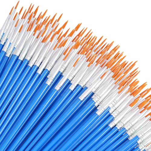 DLUSZERT 120 Stück Runde Pinsel für Details, Kleine Künstlerpinsel Set, Nylon Detailpinsel zum Basteln, Art Pinsel Set für Kunstmalerei Miniatur Modell von Dluszert