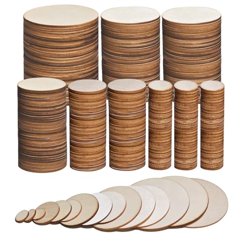 DLUSZERT 400 Stück Runde Holzscheiben zum Basteln, 5cm 4cm 3cm 2cm 1cm Unbehandelte Naturholzscheiben, Holz Log Scheiben Rund, Blanko Holzkreise Ornamente für DIY Handwerk Hochzeit Scrapbooking DLUSZERT 400 Stück Runde Holzscheiben zum Basteln, 5cm 4cm 3cm 2cm 1cm Unbehandelte Naturholzscheiben, Holz Log Scheiben Rund, Blanko Holzkreise Ornamente für DIY Handwerk Hochzeit Scrapbooking von Dluszert