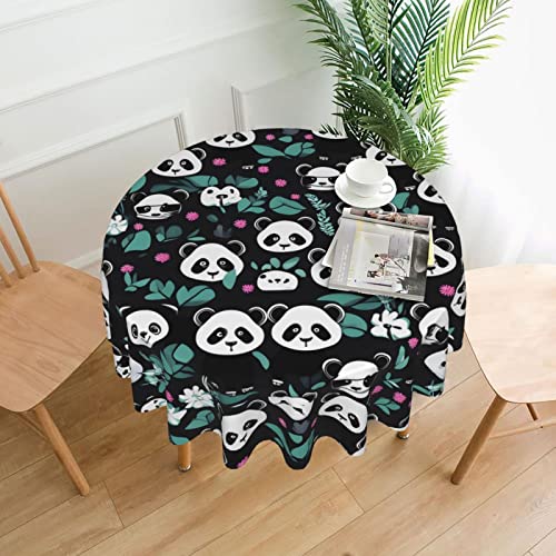 Dlxw Stilvolle, runde Tischdecke mit wasserdichtem und knitterfreiem Muster-Design, geeignet für Innen- und Außenbereich, süßes Panda-Gesicht Dlxw Stilvolle, runde Tischdecke mit wasserdichtem und knitterfreiem Muster-Design, geeignet für Innen- und Außenbereich, süßes Panda-Gesicht von Dlxw
