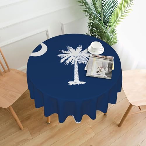Dlxw Stilvolle runde Tischdecke mit wasserdichtem und knitterfreiem Muster-Design, geeignet für Innen- und Außenbereich, South Carolina-Flagge Dlxw Stilvolle runde Tischdecke mit wasserdichtem und knitterfreiem Muster-Design, geeignet für Innen- und Außenbereich, South Carolina-Flagge von Dlxw