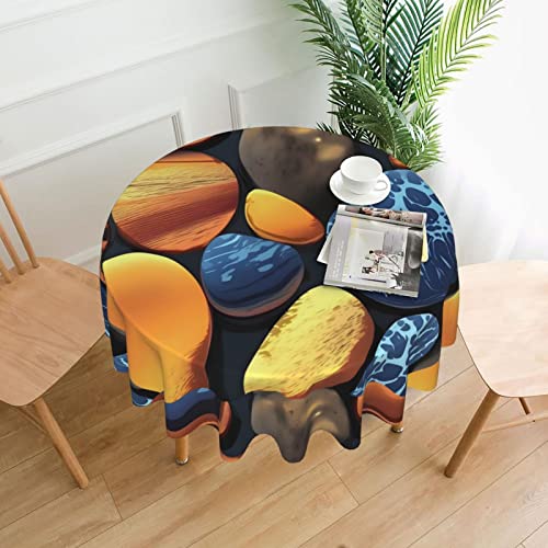 Dlxw Stilvolle runde Tischdecke mit wasserdichtem und knitterfreiem Muster-Design, geeignet für Innen- und Außenbereich, gelbe Kieselsteine Dlxw Stilvolle runde Tischdecke mit wasserdichtem und knitterfreiem Muster-Design, geeignet für Innen- und Außenbereich, gelbe Kieselsteine von Dlxw