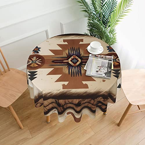 Dlxw Stilvolle runde Tischdecke mit wasserdichtem und knitterfreiem Muster-Design, geeignet für den Innen- und Außenbereich, indianische Muster Dlxw Stilvolle runde Tischdecke mit wasserdichtem und knitterfreiem Muster-Design, geeignet für den Innen- und Außenbereich, indianische Muster von Dlxw