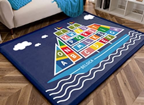 Dmkjdzsw Baby-Spielmatte, Krabbelmatte Kinderteppich, Rechteckig, Größen, Tatami-Yogamatte-Alphabet sailboat-120 * 120cm von Dmkjdzsw