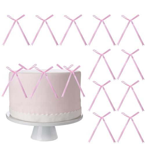 Dmnnlp 20 Stück rosa Kuchendekorationen, rosa Schleifen, Kuchendekoration, Schleife, Geburtstagsdekorationen, für Kuchendekoration, Geschenkverpackungen, Luftballons, Babypartys, Geburtstag, Hochzeit Dmnnlp 20 Stück rosa Kuchendekorationen, rosa Schleifen, Kuchendekoration, Schleife, Geburtstagsdekorationen, für Kuchendekoration, Geschenkverpackungen, Luftballons, Babypartys, Geburtstag, Hochzeit von Dmnnlp