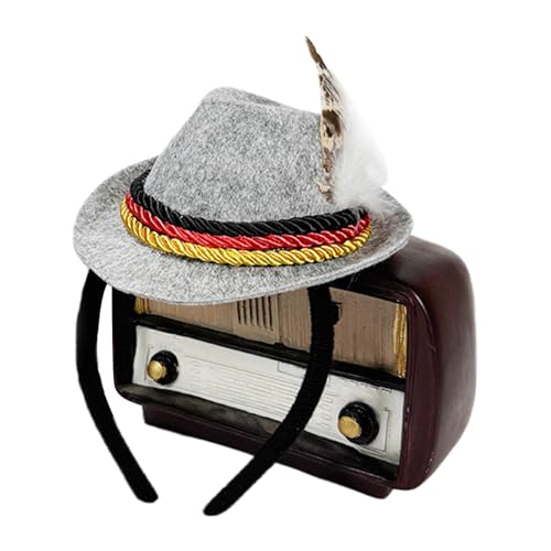 Dmuzsoih Oktoberfest Stirnband Hut | Erwachsene Bierfest Kopfstück | Filz Retro Hüte Dekoration für Mottoparty Frauen Erwachsene Oktoberfest Feiern Events Versammlungen von Dmuzsoih
