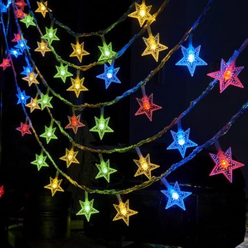 Dmuzsoih Sternen Lichterkette - 20 LED Außenlichter | Wasserdichte Beleuchtung für Innen Außen Deko Weihnachtsbaum Wand Wohnbereich Decke Dmuzsoih Sternen Lichterkette - 20 LED Außenlichter | Wasserdichte Beleuchtung für Innen Außen Deko Weihnachtsbaum Wand Wohnbereich Decke von Dmuzsoih