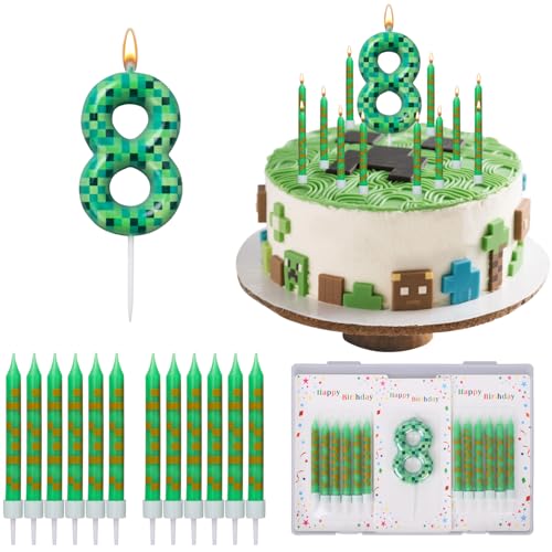 Dncvb Geburtstagskerzen Zahlen 8, 13 Stück Pixel Geburtstagskerzen, Miner Game Kerzen Geburtstag, Miner Game Tortendeko Zahlenkerze für Mädchen Jungen Kinder Geburtstagskerzen Torteparty Deko Dncvb Geburtstagskerzen Zahlen 8, 13 Stück Pixel Geburtstagskerzen, Miner Game Kerzen Geburtstag, Miner Game Tortendeko Zahlenkerze für Mädchen Jungen Kinder Geburtstagskerzen Torteparty Deko von Dncvb