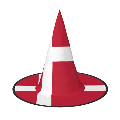 Dänische Flagge Halloween Hut - Perfekt für Party Maskerade Damen Cosplay Dekorative Kappe für Karneval Faltbare Dekorationen von DngSer
