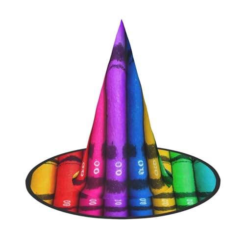DngSer Farbige Buntstifte, Halloween-Hut – perfekt für Party, Maskerade, Cosplay, dekorative Kappe für Karneval, faltbare Dekorationen DngSer Farbige Buntstifte, Halloween-Hut – perfekt für Party, Maskerade, Cosplay, dekorative Kappe für Karneval, faltbare Dekorationen von DngSer