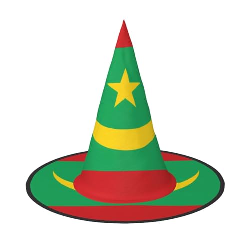 DngSer Flagge Mauretaniens Halloween Hut - Perfekt für Party Maskerade Damen Cosplay Dekorative Kappe für Karneval Faltbare Dekorationen von DngSer
