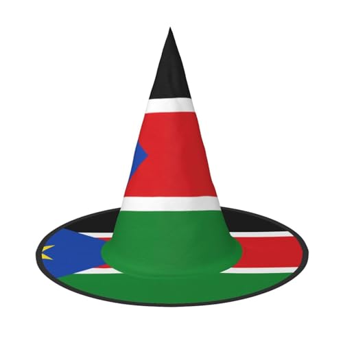 DngSer Flagge Südsudan Halloween Hut - Perfekt für Party Maskerade Damen Cosplay Dekorative Kappe für Karneval Faltbare Dekorationen von DngSer