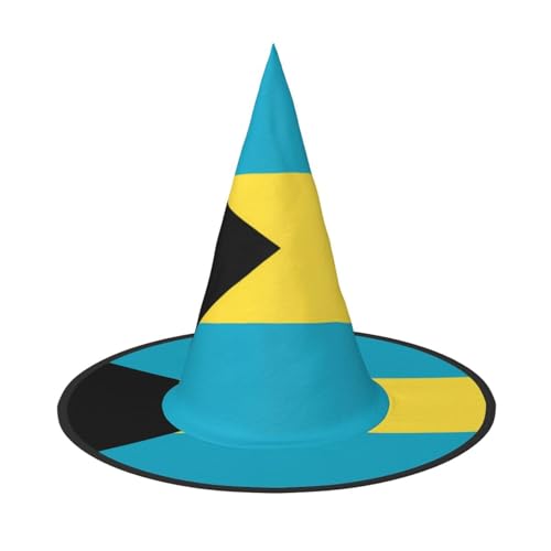 DngSer Flagge der Bahamas Halloween Hut - Perfekt für Party Maskerade Damen Cosplay Dekorative Kappe für Karneval Faltbare Dekorationen von DngSer