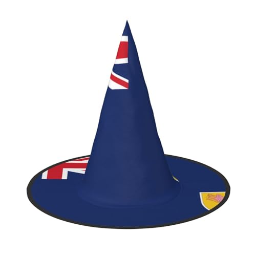 DngSer Flagge der Türken- und Caicosinseln Halloween Hut - Perfekt für Party Maskerade Damen Cosplay Dekorative Kappe für Karneval Faltbare Dekorationen von DngSer