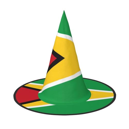 DngSer Flagge von Guyana Halloween Hut - Perfekt für Party Maskerade Damen Cosplay Dekorative Kappe für Karneval Faltbare Dekorationen von DngSer