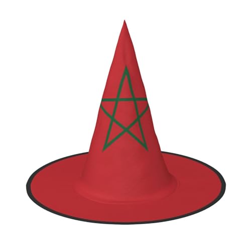 DngSer Flagge von Marokko Halloween Hut - Perfekt für Party Maskerade Damen Cosplay Dekorative Kappe für Karneval Faltbare Dekorationen von DngSer