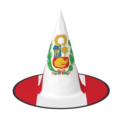 DngSer Flagge von Peru Halloween Hut - Perfekt für Party Maskerade Damen Cosplay Dekorative Kappe für Karneval Faltbare Dekorationen von DngSer