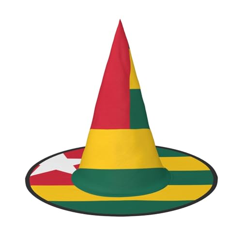 DngSer Flagge von Togo Halloween Hut - Perfekt für Party Maskerade Damen Cosplay Dekorative Kappe für Karneval Faltbare Dekorationen von DngSer