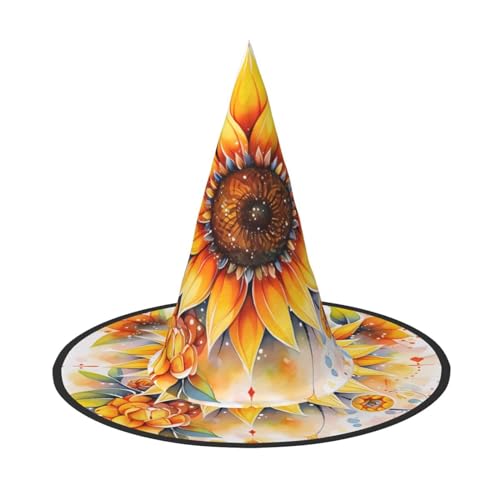 DngSer Gelbe Sonnenblume in Öl Halloween Hut - Perfekt für Party Maskerade, Damen Cosplay, Dekorative Kappe für Karneval, Faltbare Dekorationen DngSer Gelbe Sonnenblume in Öl Halloween Hut - Perfekt für Party Maskerade, Damen Cosplay, Dekorative Kappe für Karneval, Faltbare Dekorationen von DngSer