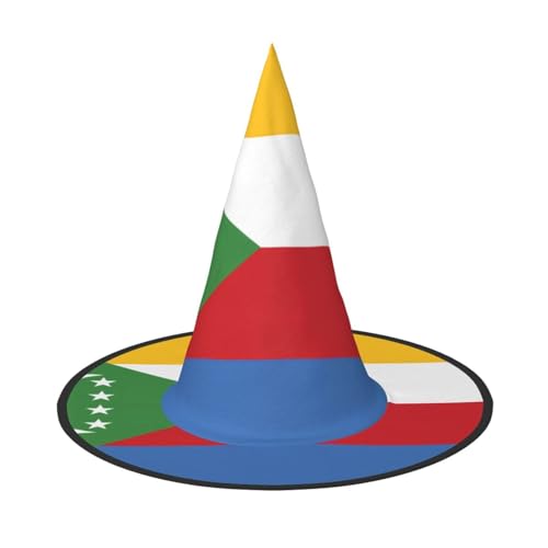 DngSer Halloween-Flaggenhut Komoren - Perfekt für Maskerade Party Cosplay für Damen Deko Hut Karneval Faltbare Dekorationen von DngSer