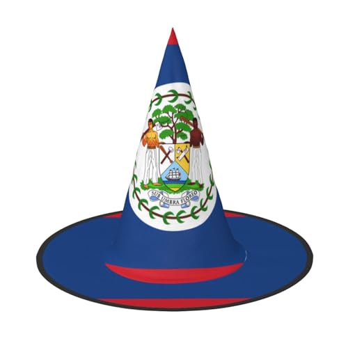 DngSer Halloween-Hut mit Belize-Flagge, perfekt für Party-Maskerade, Damen-Cosplay, dekorative Kappe für Karneval, faltbare Dekorationen von DngSer