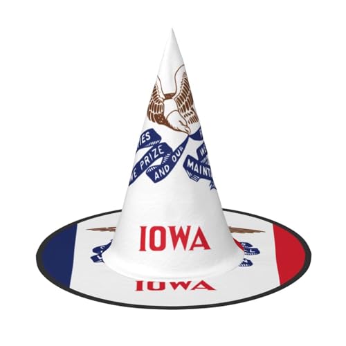 DngSer Iowa Halloween-Hut mit Staatsflagge, perfekt für Party, Maskerade, Cosplay, dekorative Kappe für Karneval, faltbare Dekorationen von DngSer