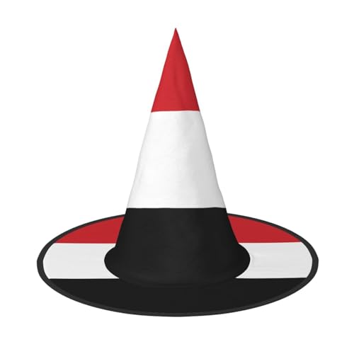 DngSer Jemenitische Flagge Halloween Hut - Perfekt für Party Maskerade Damen Cosplay Dekorative Kappe für Karneval Faltbare Dekorationen von DngSer