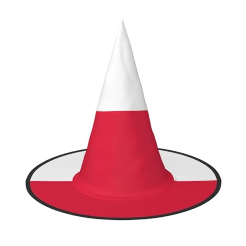 DngSer Polnische Flagge Halloween Hut - Perfekt für Party Maskerade, Damen Cosplay, Dekorative Kappe für Karneval, Faltbare Dekorationen von DngSer