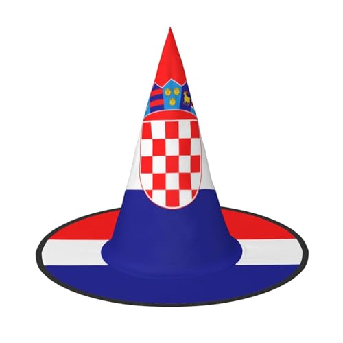 DngSer Republik Kroatien Flagge Halloween Hut - Perfekt für Party Maskerade Damen Cosplay Dekorative Kappe für Karneval Faltbare Dekorationen von DngSer
