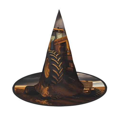 DngSer Traktor im Feld Halloween Hut - Perfekt für Party Maskerade, Damen Cosplay, Dekorative Kappe für Karneval, Faltbare Dekorationen von DngSer