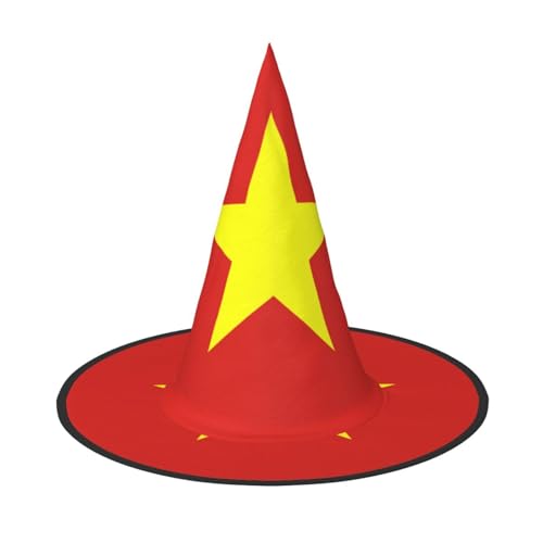 DngSer Vietnamesische Flagge Halloween Hut - Perfekt für Party Maskerade Damen Cosplay Dekorative Kappe für Karneval Faltbare Dekorationen von DngSer