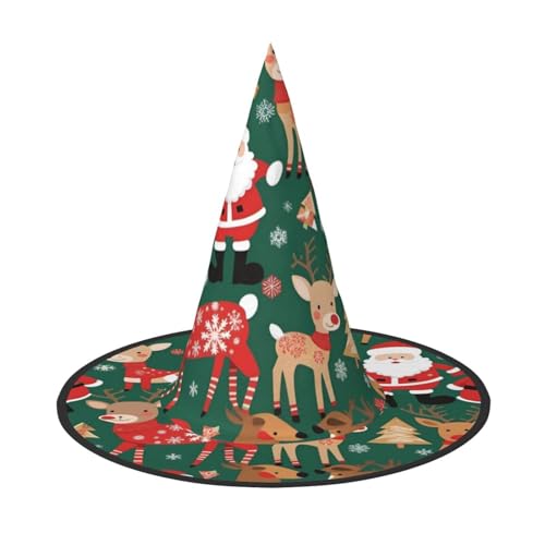 DngSer Weihnachtsmann und Weihnachten Hirsch Halloween Hut - Perfekt für Party Maskerade, Damen Cosplay, Dekorative Kappe für Karneval, Faltbare Dekorationen von DngSer