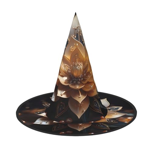 DngSer Weiße zarte Lotusblüte Halloween Hut - Perfekt für Party Maskerade, Damen Cosplay, dekorative Kappe für Karneval, faltbare Dekorationen von DngSer