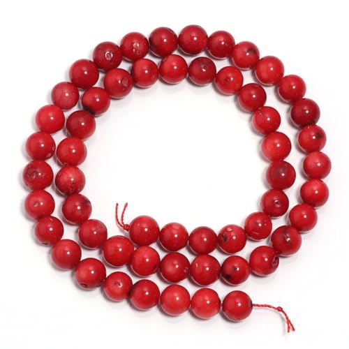 1 Strang Korallenperlen, Steinperlen, rund, lose Perlen für Schmuckherstellung, DIY, Halsketten, Armbänder, rot, 4 mm APX, 95 Stück 1 Strang Korallenperlen, Steinperlen, rund, lose Perlen für Schmuckherstellung, DIY, Halsketten, Armbänder, rot, 4 mm APX, 95 Stück von Dninmim