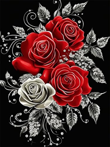 5D Diamond Painting Rose DIY Diamant Painting Bilder Set für Erwachsene und Kinder, Malen Nach Zahlen Blume Diamant Malerei Glitzersteine 80x100 cm Kreuzstich Leinwand Art für Deko Wohnzimmer G-35 5D Diamond Painting Rose DIY Diamant Painting Bilder Set für Erwachsene und Kinder, Malen Nach Zahlen Blume Diamant Malerei Glitzersteine 80x100 cm Kreuzstich Leinwand Art für Deko Wohnzimmer G-35 von Dnnufagg