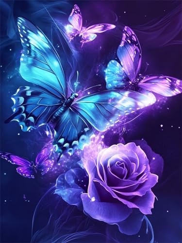 5D Diamond Painting Schmetterling DIY Diamant Painting Bilder Set für Erwachsene und Kinder, Malen Nach Zahlen Blume Diamant Malerei 30x40 cm Crystal Kreuzstich Leinwand Art für Deko Wohnzimmer G-34 5D Diamond Painting Schmetterling DIY Diamant Painting Bilder Set für Erwachsene und Kinder, Malen Nach Zahlen Blume Diamant Malerei 30x40 cm Crystal Kreuzstich Leinwand Art für Deko Wohnzimmer G-34 von Dnnufagg