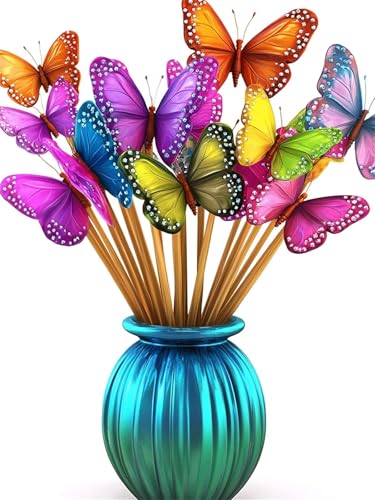 5D Diamond Painting Schmetterling DIY Diamant Painting Bilder Set für Erwachsene und Kinder, Malen Nach Zahlen Farbe Diamant Malerei 30x40 cm Crystal Kreuzstich Leinwand Art für Deko Wohnzimmer G-17 von Dnnufagg