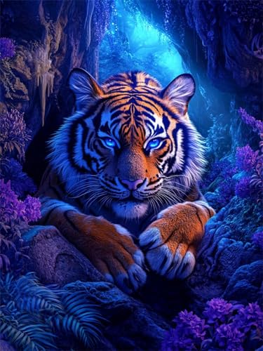 5D Diamond Painting Tiger DIY Diamant Painting Bilder Set für Erwachsene und Kinder, Malen Nach Zahlen Tier Diamant Malerei Glitzersteine 30x40 cm Kreuzstich Leinwand Art für Deko Wohnzimmer G-38 5D Diamond Painting Tiger DIY Diamant Painting Bilder Set für Erwachsene und Kinder, Malen Nach Zahlen Tier Diamant Malerei Glitzersteine 30x40 cm Kreuzstich Leinwand Art für Deko Wohnzimmer G-38 von Dnnufagg