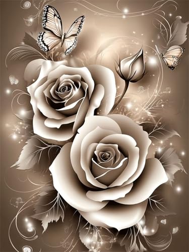 Diamond Painting Abstrakt 5D Diamant Painting Bilder Blume 90x120 cm, Runder Full Drill Diamanten Malerei für erwachsene mit Zubehör DIY Mosaikherstellung Bastelset für Entspannung und Wanddeko G-32 von Dnnufagg