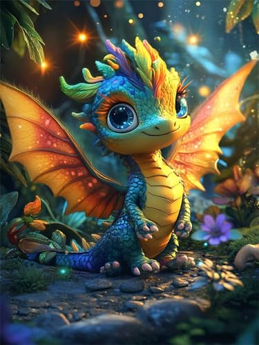 Diamond Painting Erwachsene Drachen 60x90 cm 5D Diamant Painting Bilder Tier Diamant Malerei Kinder DIY Mosaik Bastelset Crystal Stickerei Leinwand Bilder für Wall Decor Geschenke für Frauen G-275 Diamond Painting Erwachsene Drachen 60x90 cm 5D Diamant Painting Bilder Tier Diamant Malerei Kinder DIY Mosaik Bastelset Crystal Stickerei Leinwand Bilder für Wall Decor Geschenke für Frauen G-275 von Dnnufagg