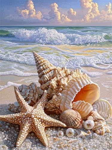 Diamond Painting Erwachsene Strand 60x90 cm 5D Diamant Painting Bilder Hülse Diamant Malerei Kinder DIY Mosaik Bastelset Crystal Stickerei Leinwand Bilder für Wall Decor Geschenke für Frauen G-33 von Dnnufagg