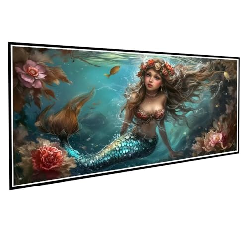Diamond Painting Erwachsene kinder Meerjungfrau Diamond Painting XXL 60x120cm Full Drill Blume Diamant Painting Bilder Perlen Bilder Malerei Bastelset Mosaikherstellung, Wand Dekor Geschenke V-882 Diamond Painting Erwachsene kinder Meerjungfrau Diamond Painting XXL 60x120cm Full Drill Blume Diamant Painting Bilder Perlen Bilder Malerei Bastelset Mosaikherstellung, Wand Dekor Geschenke V-882 von Dnnufagg