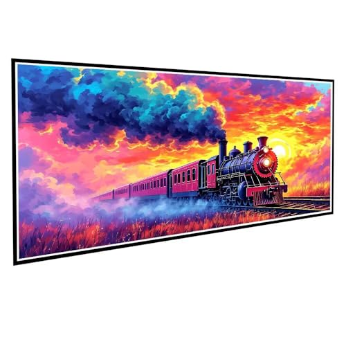 Diamond Painting Erwachsene kinder Zug Diamond Painting XXL 60x120cm Full Drill DIY Himmel Diamant Painting Bilder Perlen Bilder Malerei Bastelset Mosaikherstellung, Wand Dekor Geschenke Mädchen V-988 von Dnnufagg