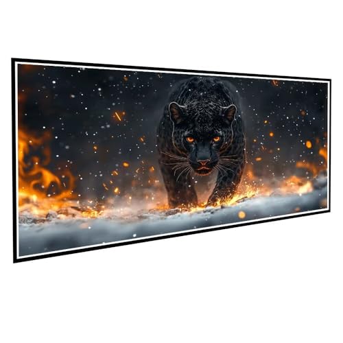 Diamond Painting Leopard Diamond Painting Groß XXL 90x180cm Mosaik Bastelset Erwachsene Nacht Crystal Art Malerei Stickerei Kreuzstich Basteln Wohnzimmer Schlafzimmer Wand Dekor Frauen Geschenke V-911 von Dnnufagg